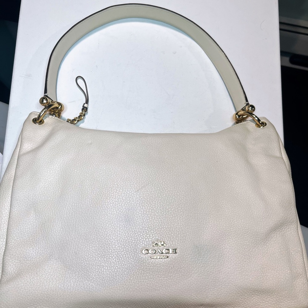Coach Cream Leather Hobo Bag